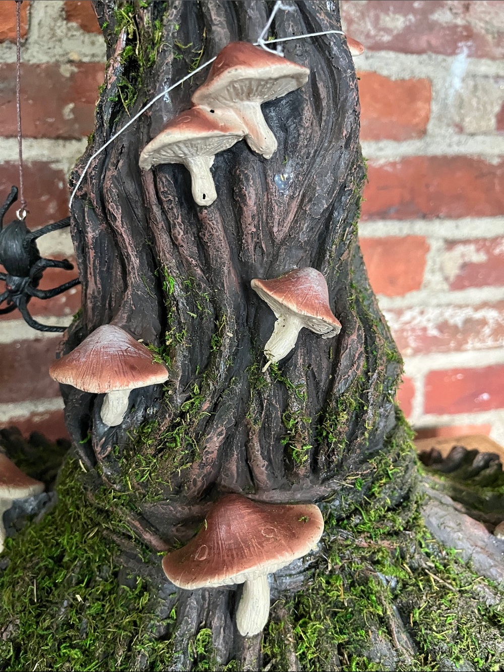 Woodland Mushroom Witch Hat Sculpture - Brown & Green Home Accent - Picture 3 of 13